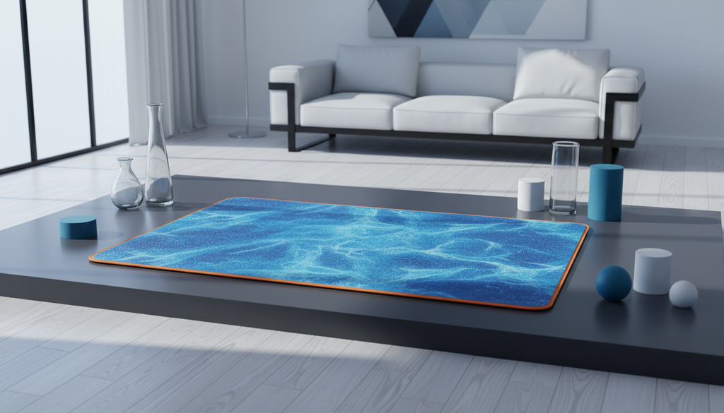 GlacierPup pressure-activated cooling mat in a modern living room