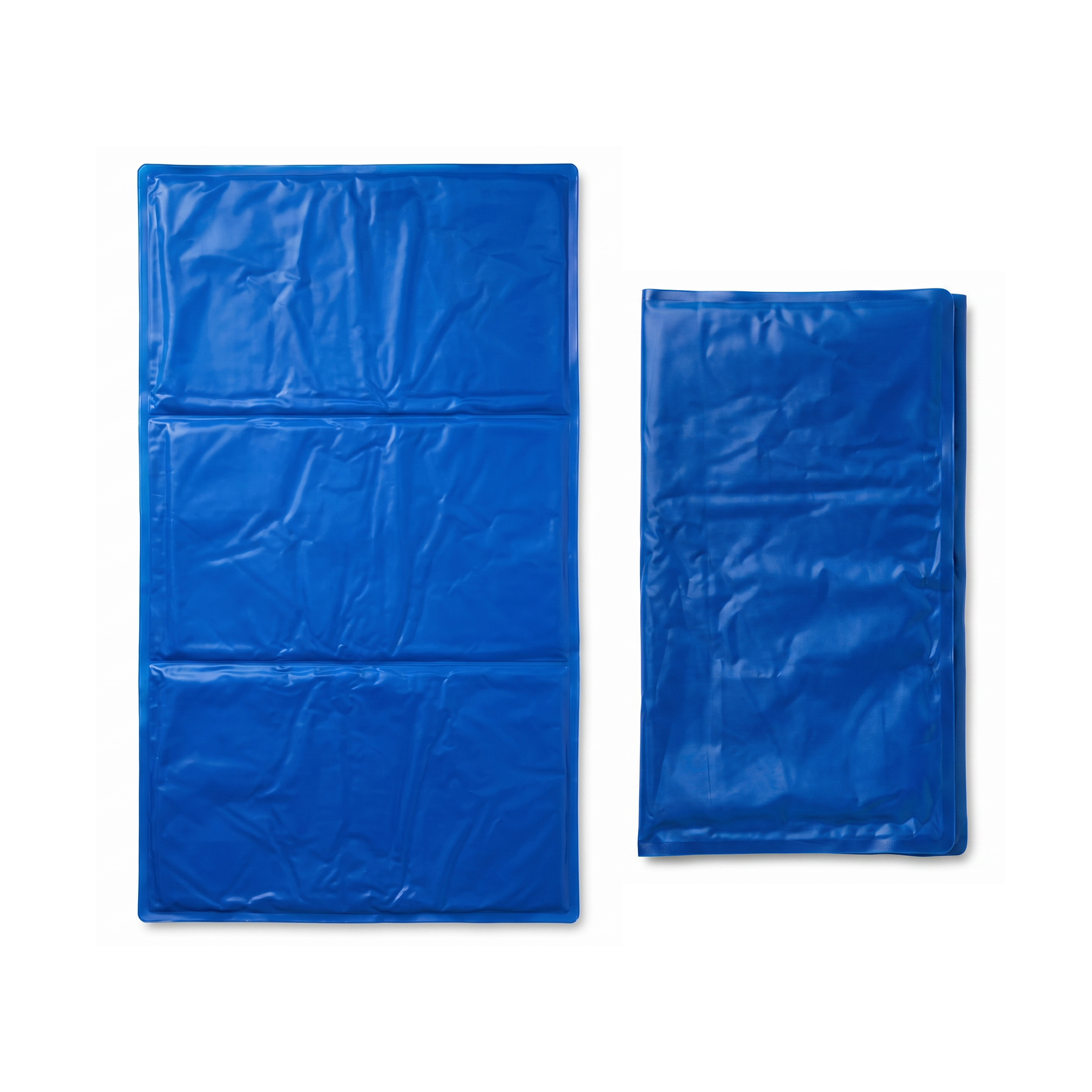 GlacierPup cooling mat 2-pack — one mat flat for home, one folded for the car